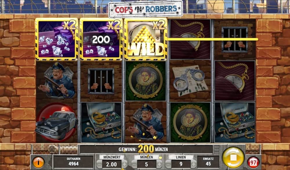 Das Wild verdoppelt Ihre Gewinne bei Cops&rsquo;n&rsquo;Robbers