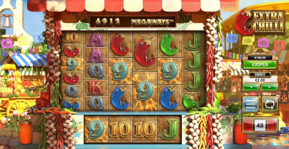 Beim Megaways Spielautomaten Extra Chilli sorgen bis zu 117.648 Gewinnlinien f&uuml;r Spa&szlig;