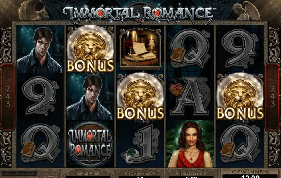 Das L&ouml;wen Siegel beschert Ihnen bei Immortal Romance einen Bonus Gewinn